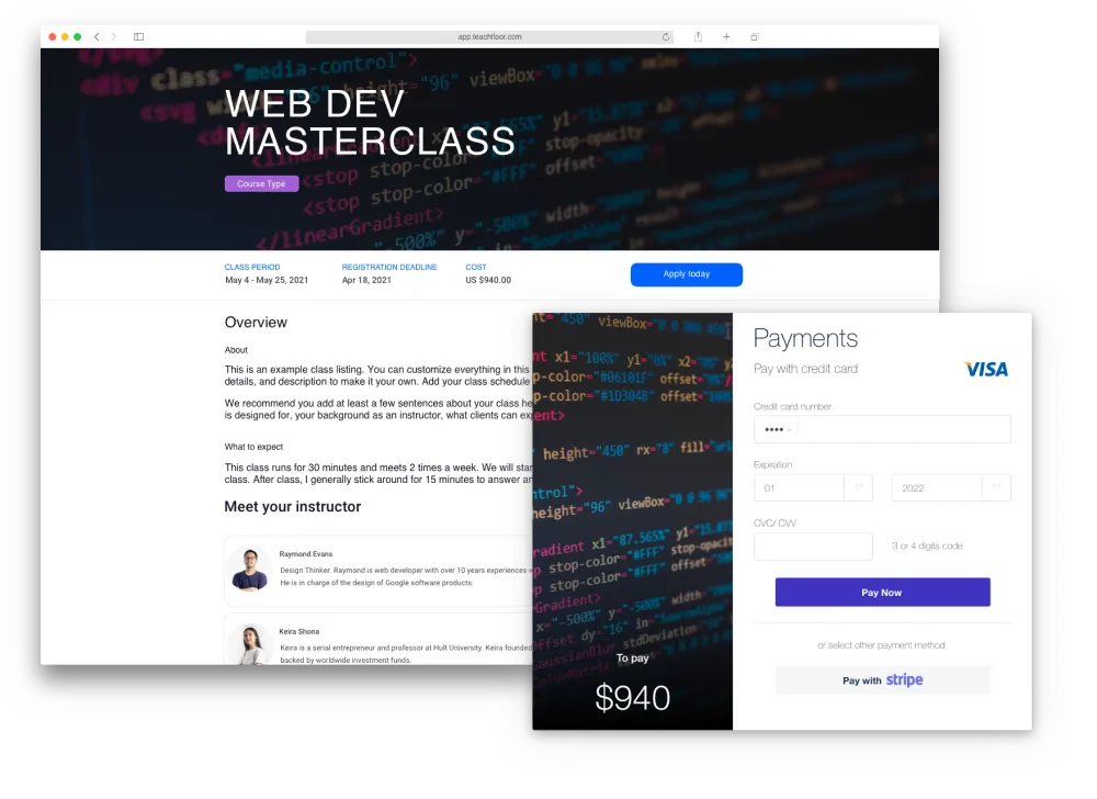 Online course platform - Enroll